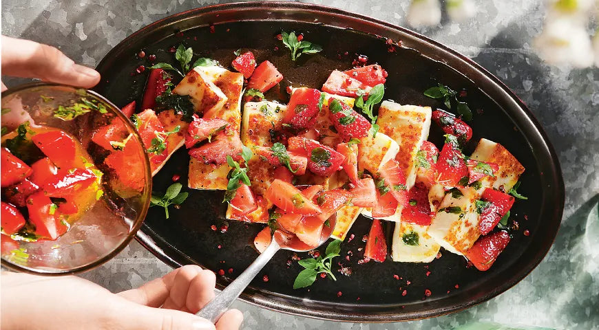 Grilled Halloumi with Berry Sauce - Walfosbrand.com