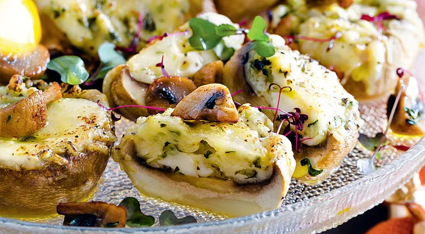 Baked Mushrooms with Cheese Julienne – A Healthier Twist on Stuffed Mushrooms - Walfosbrand.com