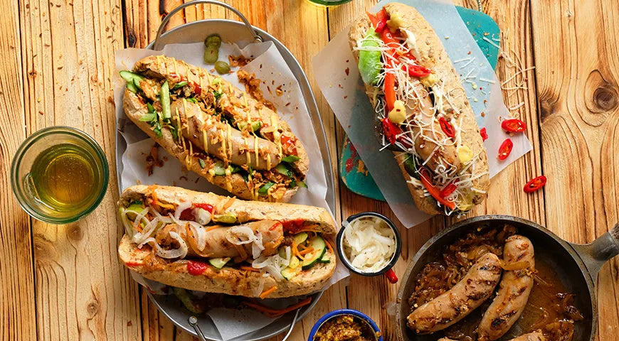 Beer-Braised Kupaty Hot Dogs with Three Gourmet Fillings - Walfosbrand.com