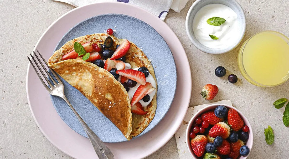 Oatmeal Pancake with Yogurt and Berries - Walfosbrand.com