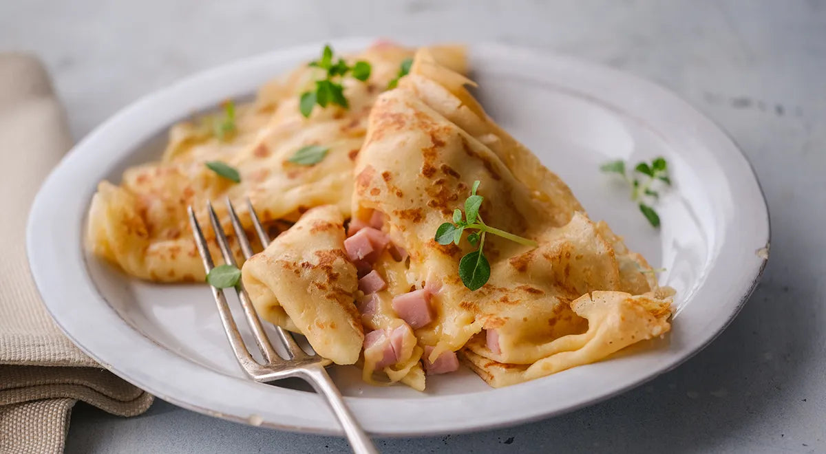 Savory Ham and Cheese Blinchiki: Russian Thin Pancakes with a Golden Crust - Walfosbrand.com
