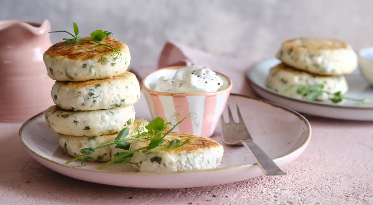 Savory Cottage Cheese Fritters with Feta and Herbs - Walfosbrand.com