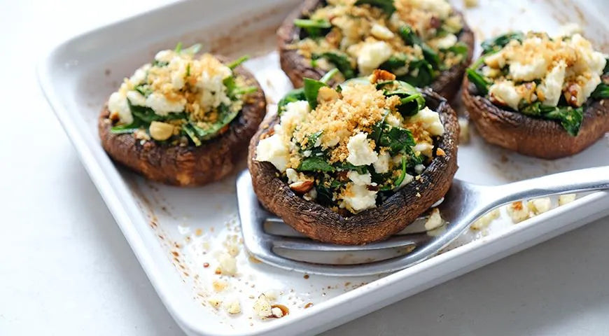 Stuffed Mushrooms with Spinach and Feta - Walfosbrand.com