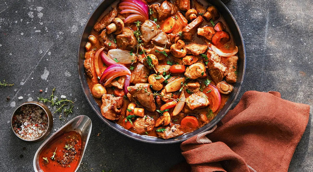 Hearty Pork Goulash with Champignons - Walfosbrand.com