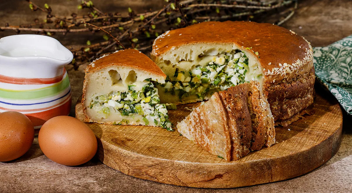 Kefir Jellied Pie with Green Onions and Eggs - Walfosbrand.com