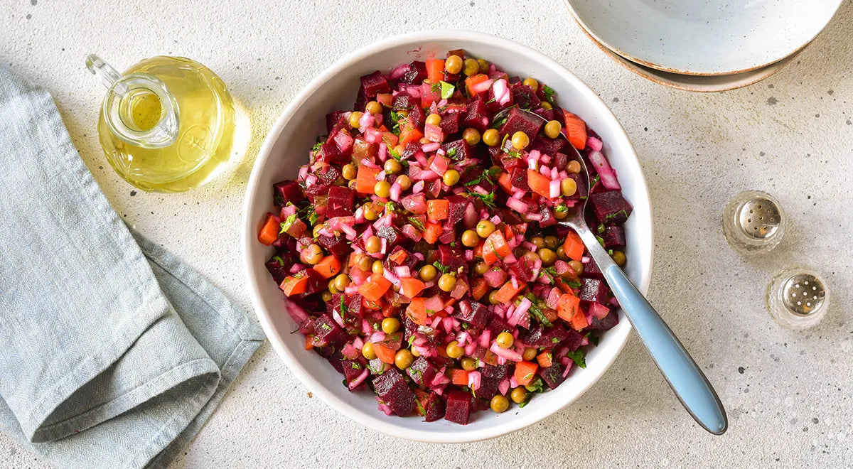 Dietary Vinegret (Russian Beet and Vegetable Salad) - Walfosbrand.com