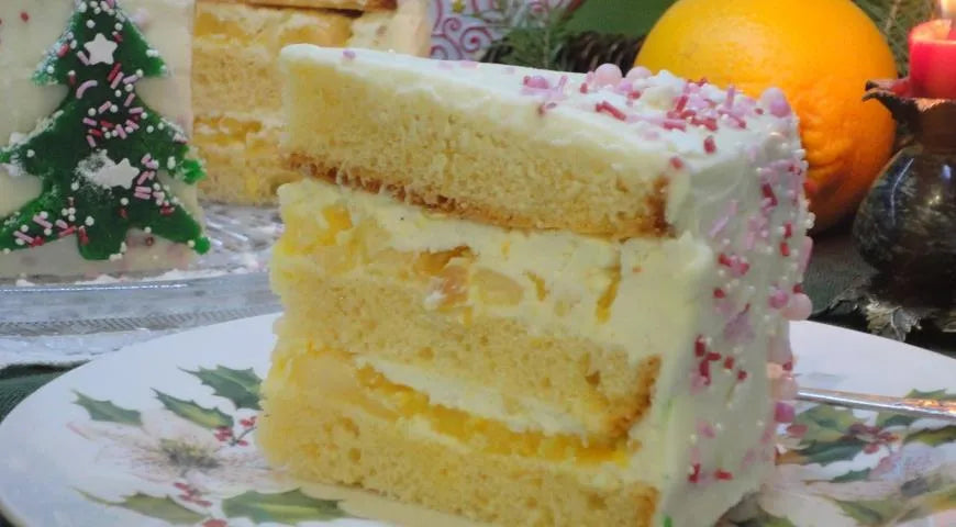 New Year's Sponge Cake with Apples (Biscuitnyi Tort s Yablokami) - Walfosbrand.com