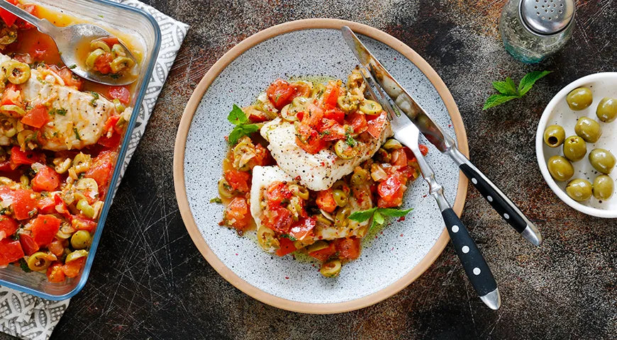 Chilled Cod with Tomatoes and Olives - Walfosbrand.com