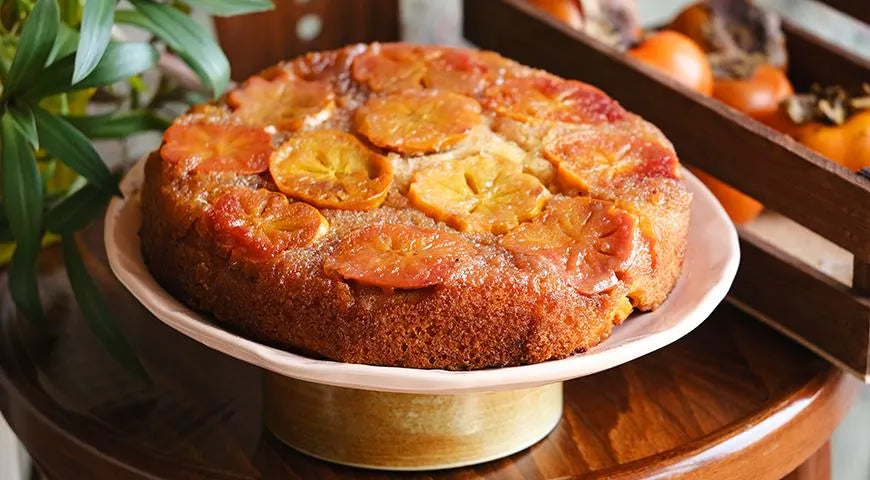 Pumpkin Upside-Down Cake with Persimmon - Walfosbrand.com