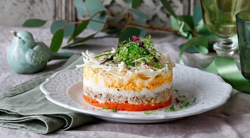Mimosa Salad with Processed Cheese: A Russian Classic Reimagined - Walfosbrand.com