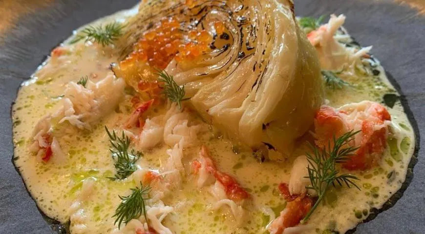 Cabbage Steak with Cream Sauce and Crab - Walfosbrand.com