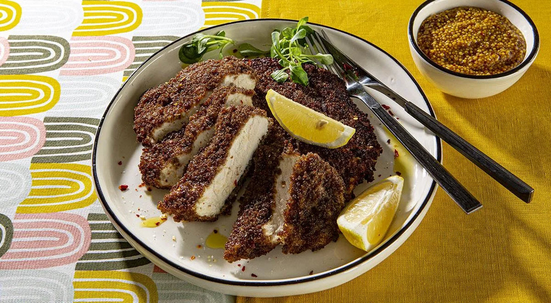 Viennese Chicken Schnitzel with Borodinsky Bread Crumb Coating - Walfosbrand.com