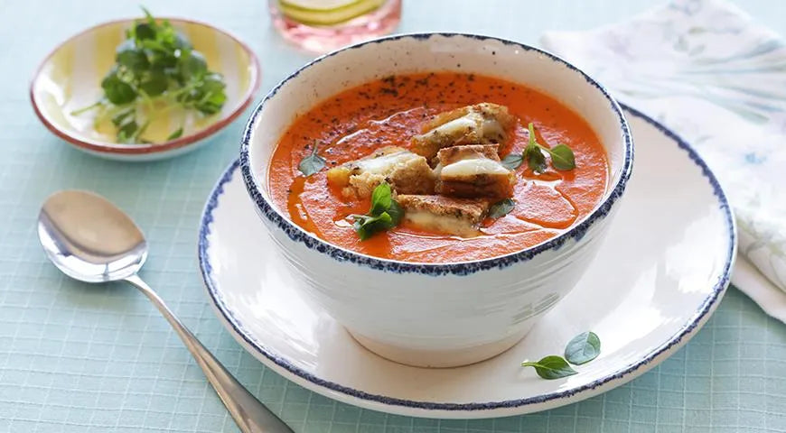 Roasted Vegetable Soup with Cheese Croutons - Walfosbrand.com