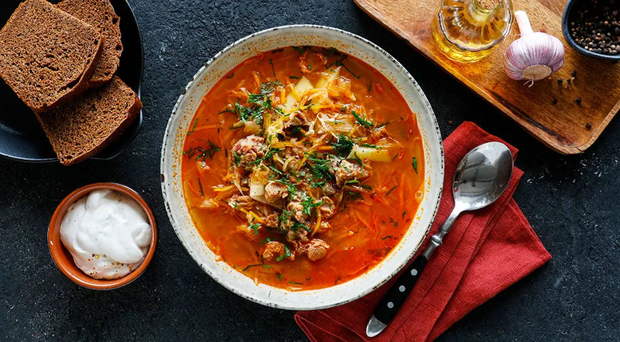 Classic Russian Sauerkraut Shchi with Beef Stew (Tushyonka) - Walfosbrand.com