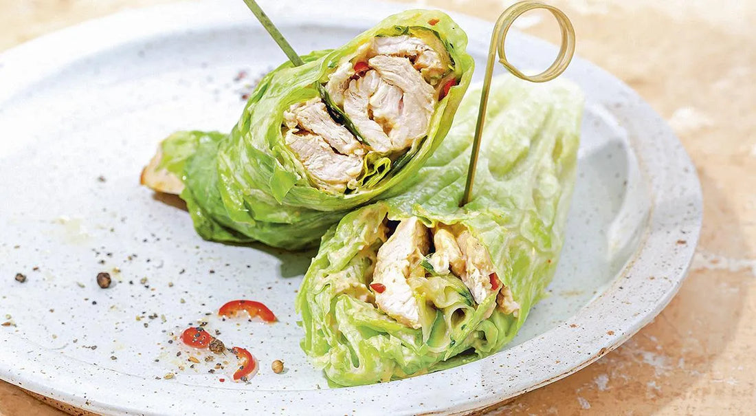 Iceberg Lettuce Rolls with Turkey and Spicy Cucumbers - Walfosbrand.com