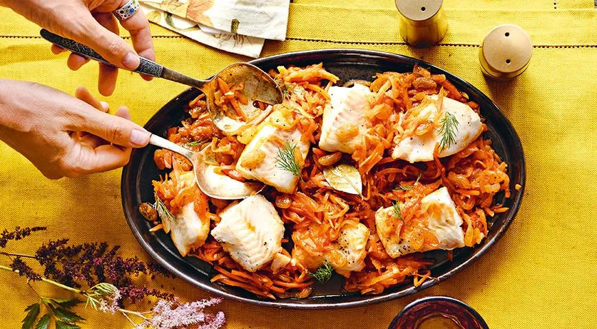 Hot Fish in Raisin Marinade (Горячая рыба под маринадом с изюмом) - Walfosbrand.com
