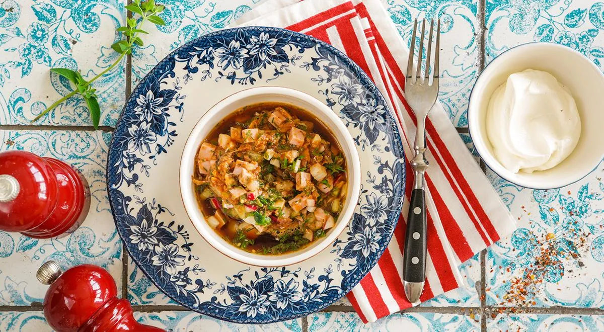 Okroshka with Sprat in Tomato Sauce: A Russian Cold Soup for Summer - Walfosbrand.com