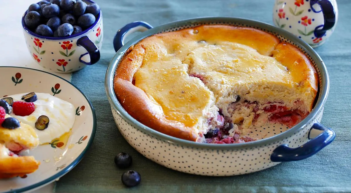 Healthy Flourless Cottage Cheese Casserole with Berries - Walfosbrand.com