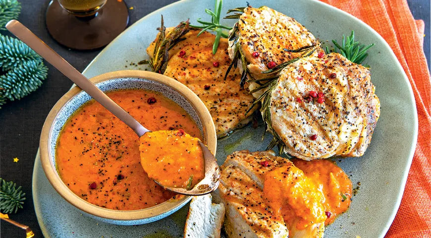 Pork Medallions with Roasted Pepper Sauce - Walfosbrand.com
