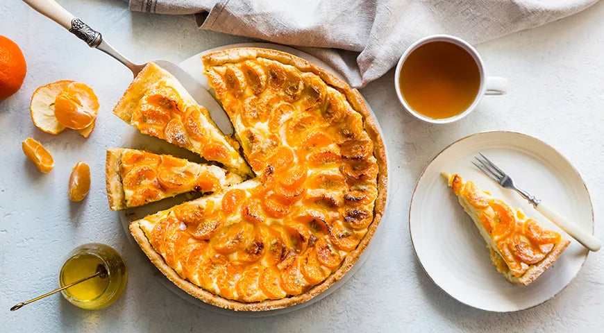 Mandarin and Mascarpone Cheesecake Tart with Shortcrust Pastry - Walfosbrand.com