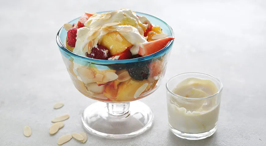 Warm Fruit Salad with Honey and Turmeric Yogurt - Walfosbrand.com