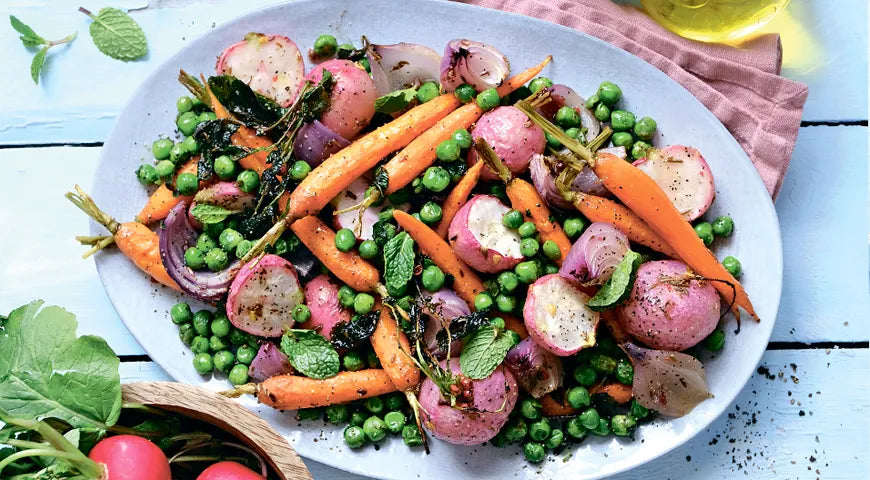 Glazed Spring Vegetables with Mint Dressing - Walfosbrand.com