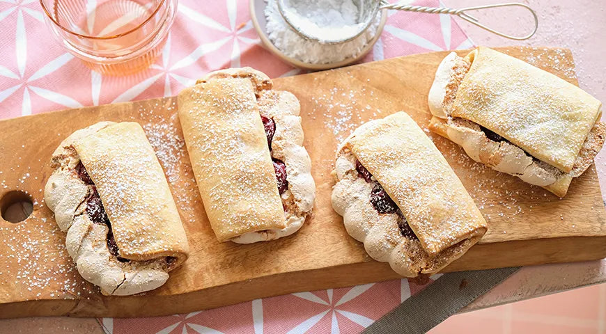 Delectable Sweet Cherry Buns with Meringue and Walnuts - Walfosbrand.com