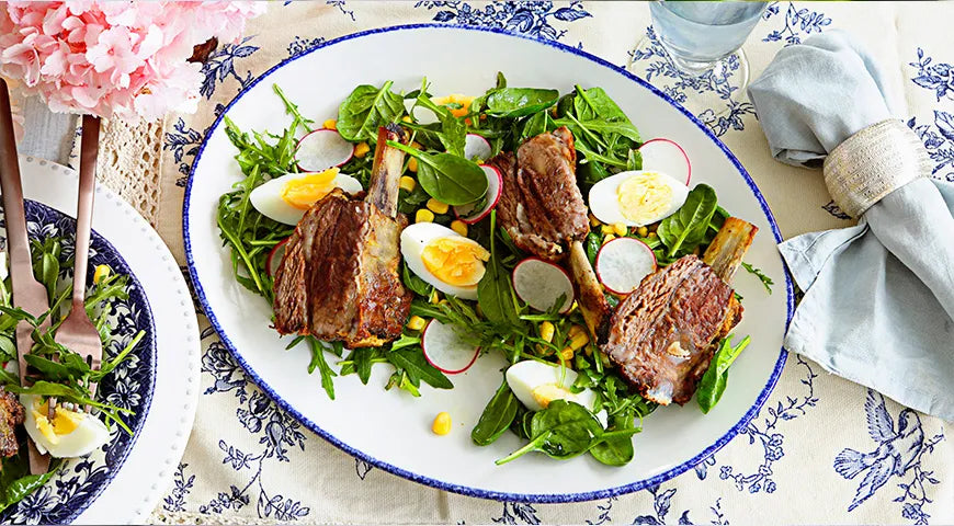 Baked Ribs with Spring Salad - Walfosbrand.com