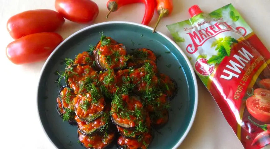 Spicy Eggplant Appetizer with Maheev Chili Ketchup - Walfosbrand.com