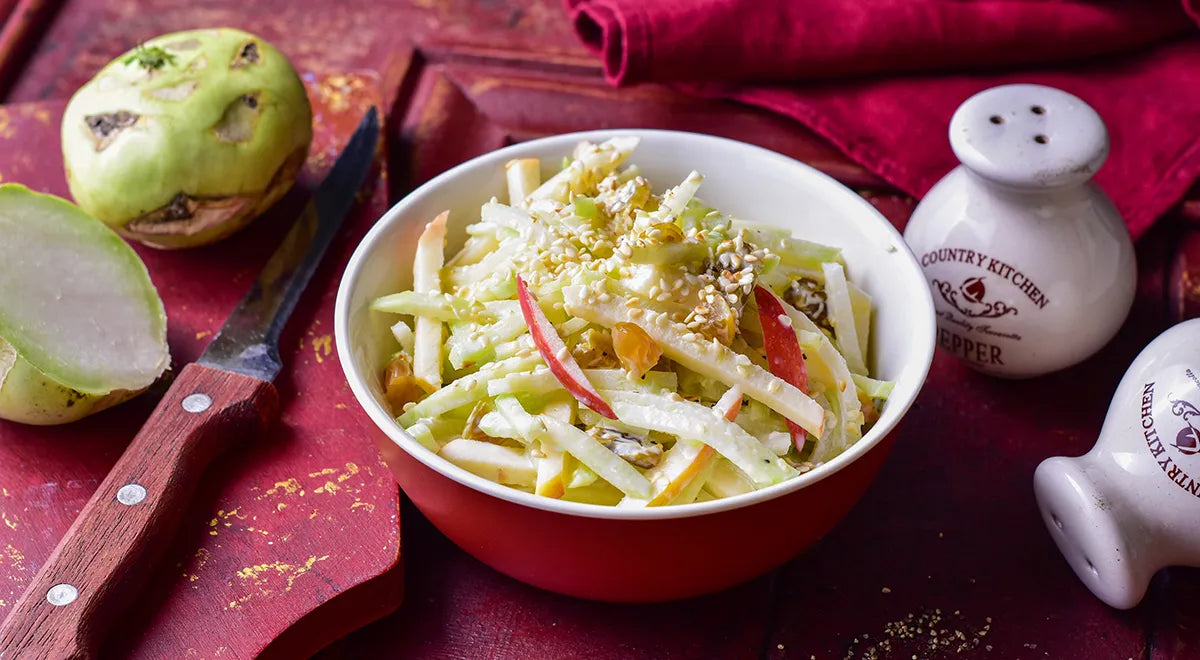 Kohlrabi Salad with Raisins and Apple - Walfosbrand.com