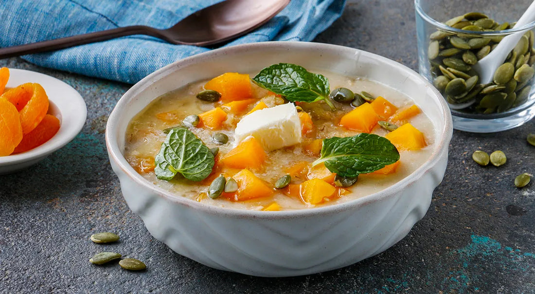Whole Oat Porridge with Pumpkin and Dried Apricots - Walfosbrand.com
