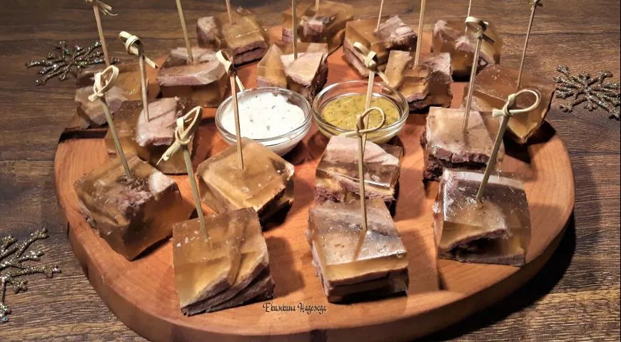 Aspic Tongue Canapés on Skewers - Walfosbrand.com