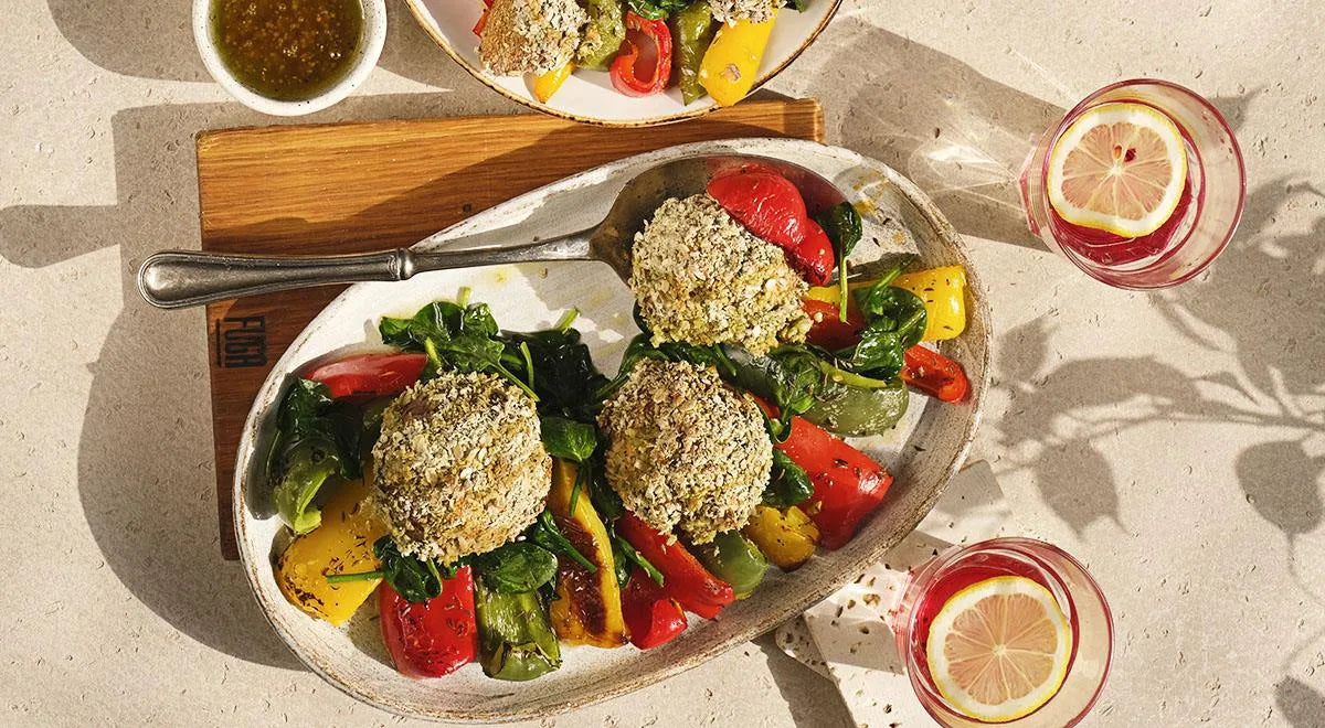 Baked Breaded Champignons with Vegetables - Walfosbrand.com