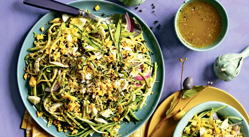 Summer Zucchini and Hard-Boiled Egg Salad with Dijon Vinaigrette - Walfosbrand.com