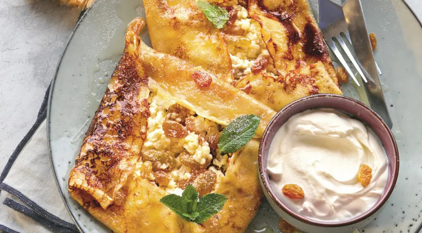 Oatmeal Pancakes with Cottage Cheese and Raisins - Walfosbrand.com