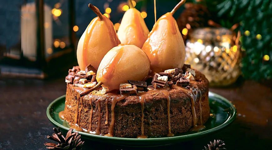Ginger Cake with Salted Caramel and Pears - Walfosbrand.com