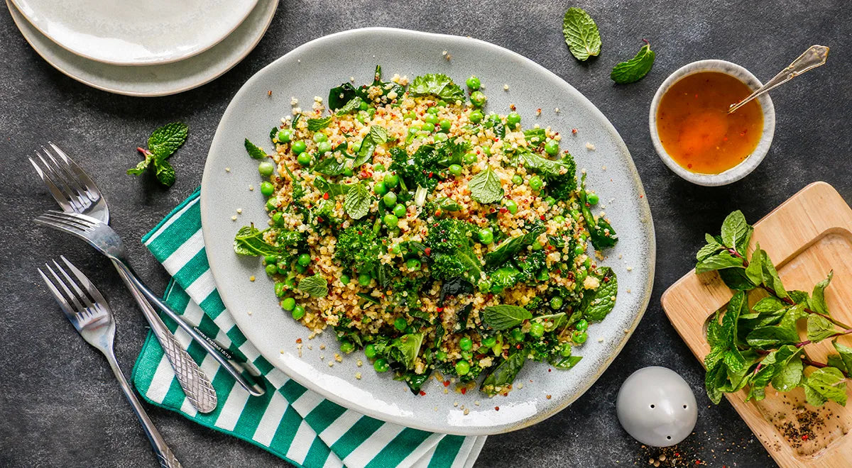 Millet and Quinoa Salad with Mint and Peas - Walfosbrand.com
