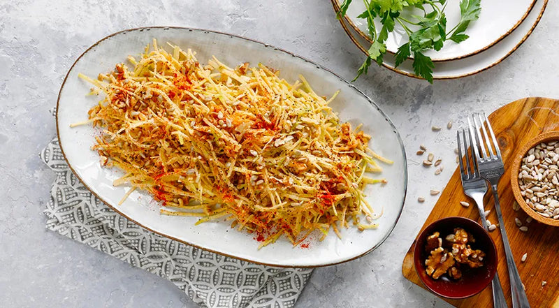 Green Radish Salad with Caramelized Onions and Nuts - Walfosbrand.com