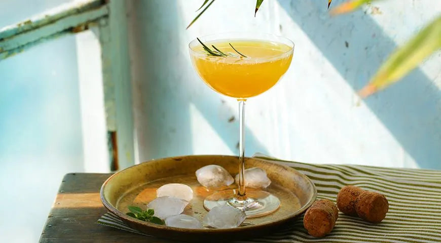 Sparkling Sorbet Cocktail with Rosemary and Orange Gin - Walfosbrand.com