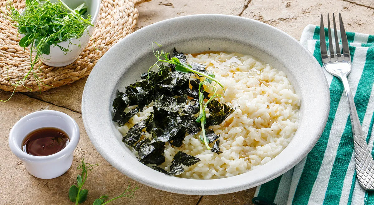 Chinese Savory Rice Porridge with Egg and Nori - Walfosbrand.com