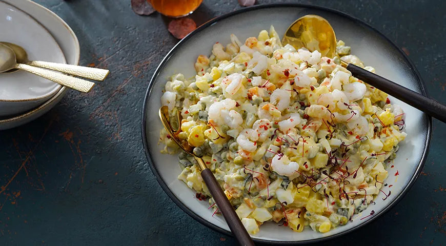 Shrimp Olivier Salad: A Luxurious Twist on a Russian Classic - Walfosbrand.com