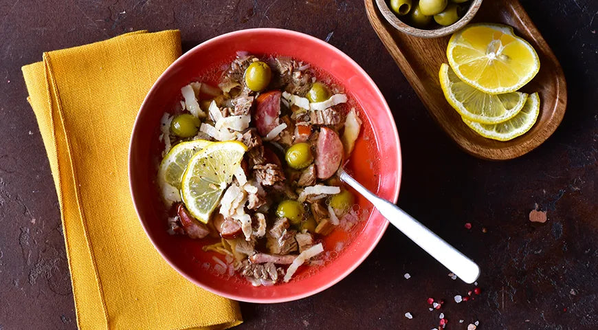 Hearty Solyanka with Krakow Sausage: A Russian Meat Soup - Walfosbrand.com