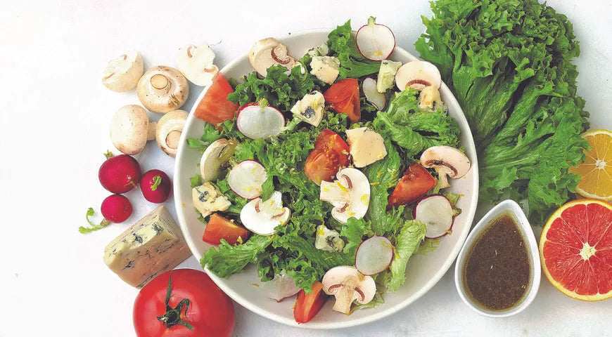 Salad with Gorgonzola, Mushrooms, and Citrus - Walfosbrand.com