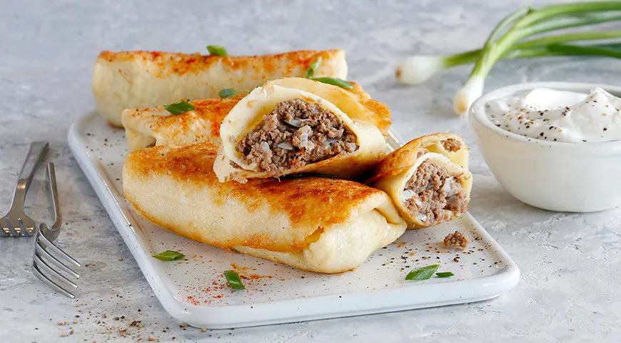 Pan-Fried Stuffed Blini with Beef Filling - Walfosbrand.com