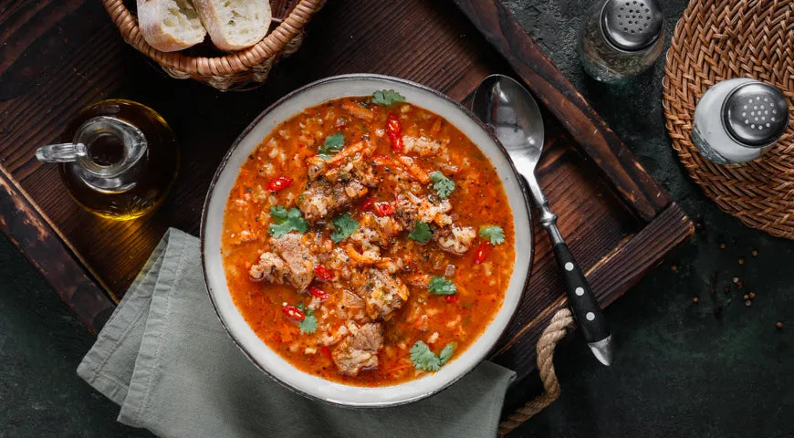 Simple Kharcho Soup (Easy Georgian Beef and Rice Soup) - Walfosbrand.com