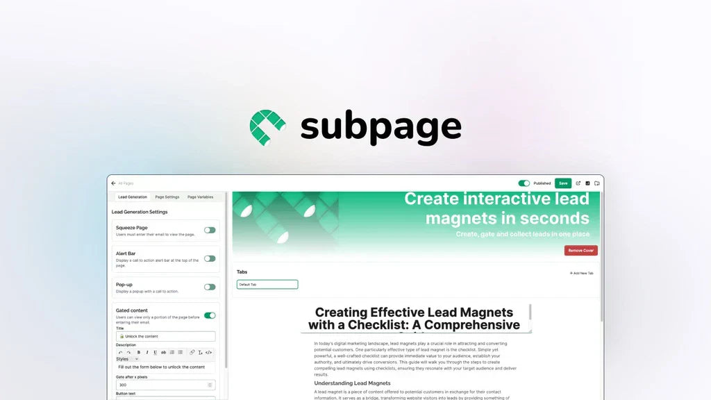 Subpage Review