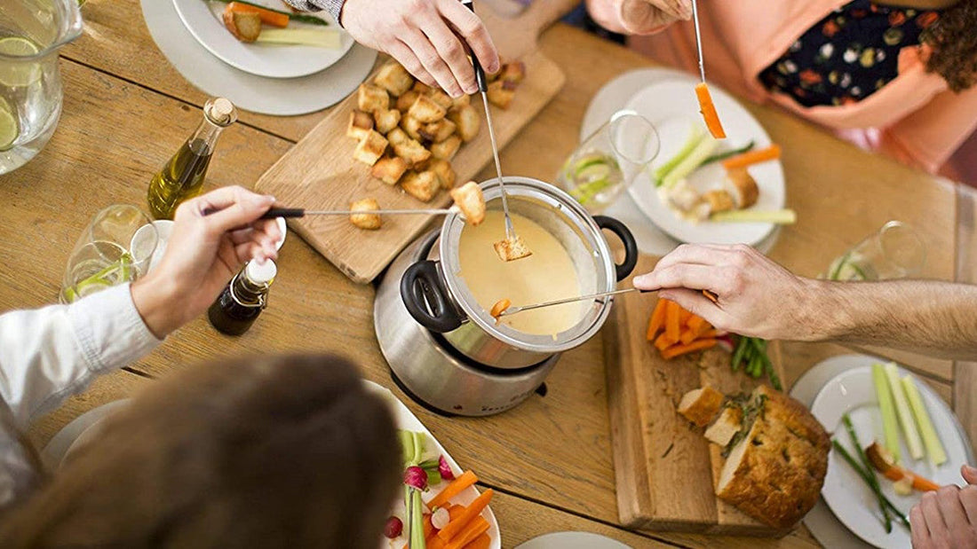 A dinner with electric fondue is sure to be a success.
