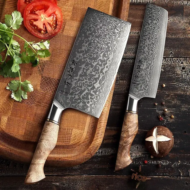 Damascus knife set - walfosbrand.com