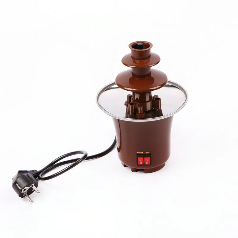 Household Three Layer Chocolate Fountain Chocolate Hot Pot Homemade Chocolate Melting Tower Furnace Belt Heating