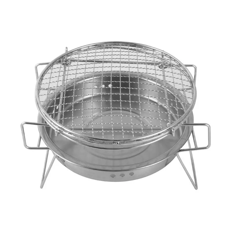 Electric Barbeque Stainless Steel Barbeque Outdoor Circular Folding Barbeque Grill